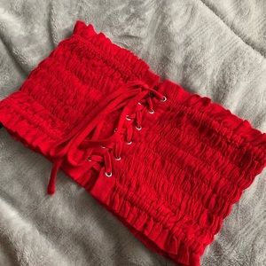 ❗️SOLD❗️forever21 lace-up tube top